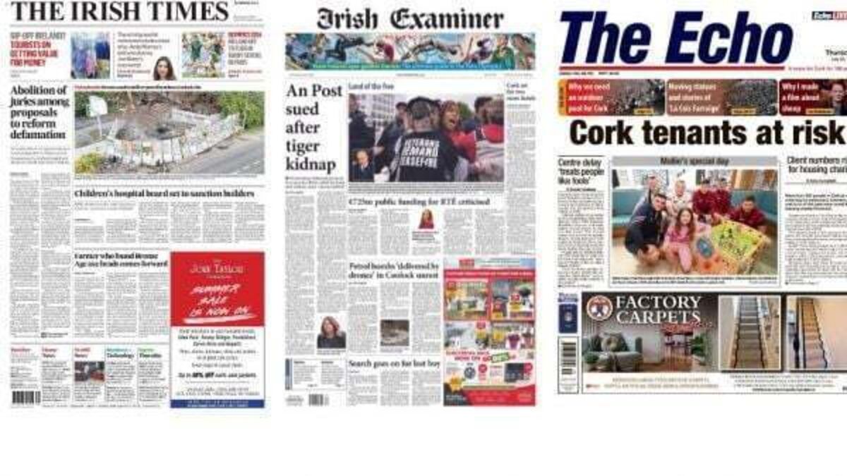What the papers say: Thursday's front pages