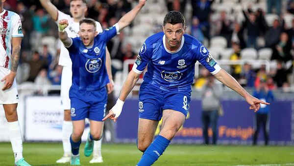 Waterford FC's after Padraig Amond scoring against Drogheda United at the RSC back in May. Photo: Noel Browne.