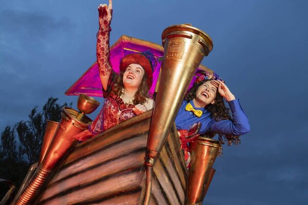 Pictured are Kayleigh Quinnlan and Ashley Byrne in rehearsals for Spraoi. Photograph: Patrick Browne