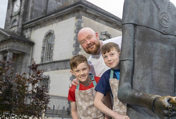 Chef Keith Boyle and Alfie and Harry Spencer. Photo by Patrick Browne