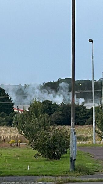 Smoke bellowing from the derelict building in Kilbarry, Waterford. 