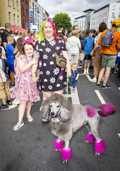  Rory, Grainne and Meeko, at Spraoi 2024 Festival. Photo: Joe Evans
