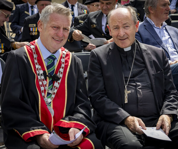  Mayor of Waterford City &amp; County Cllr Jason Murphy and Bishop Alphonsus Cullinan at the Waterford National Day of Commemoration.