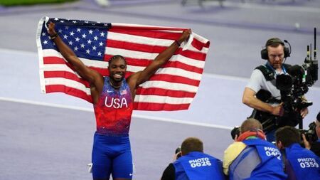Noah Lyles of the United States wins gold medal in Men's 100m final