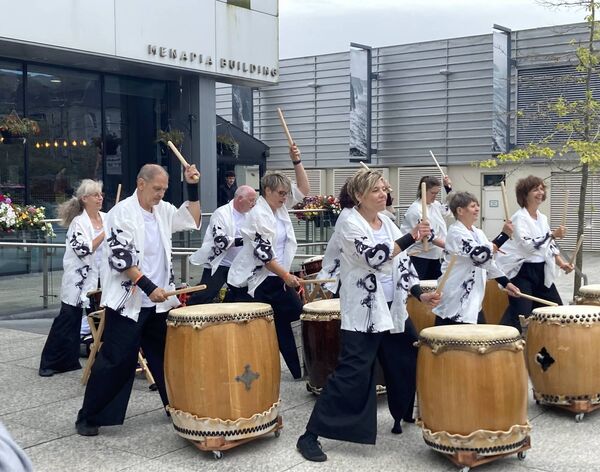 Taiko drummers from Germany performing in Waterford