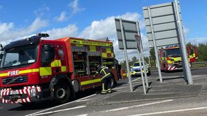 Emergency services are attending the scene of a two-car crash in Waterford Emergency services are attending the scene of a two-car crash in Waterford