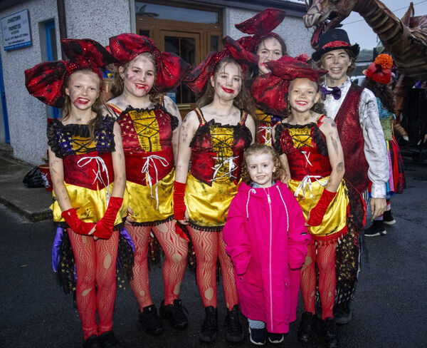  Members of WAMA with special guest Freya, who took part in the Spraoi Parade, Cavalcade of Curious Creatures. Photo: Joe Evans