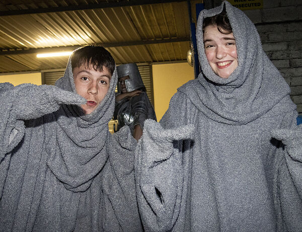  Roan and Emily, who took part in the Spraoi Parade, Cavalcade of Curious Creatures. Photo: Joe Evans