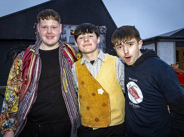  Alex, Mike and Theo, who took part in the Spraoi Parade, Cavalcade of Curious Creatures. Photo: Joe Evans