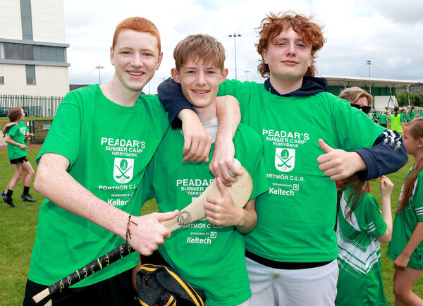 Ziggy, Jack C and Jack M, at the annual Peadar's Summer Camp hosted by Ferrybank GAA. Photo: Joe Evans Ziggy, Jack C and Jack M, at the annual Peadar's Summer Camp hosted by Ferrybank GAA. Photo: Joe Evans
