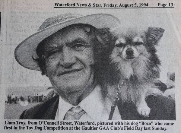 Liam Troy, from Waterford, with his dog Bozo