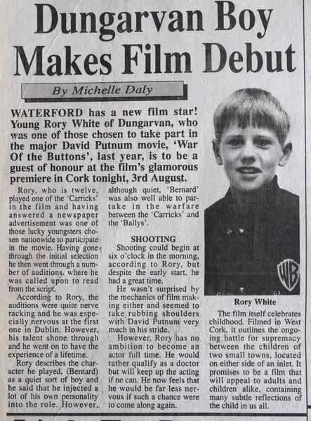 Rory White makes film debut