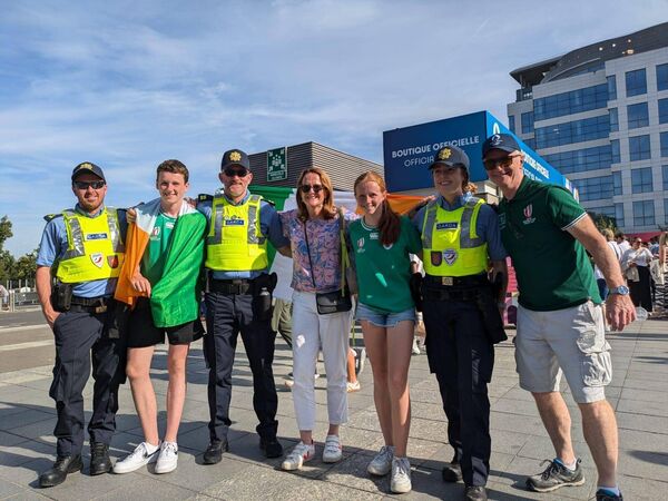 Garda Ken McDonald pictured with fellow Gardaí and Irish tourists in Paris. Pic: An Garda Síochána Waterford Facebook Garda Ken McDonald pictured with fellow Gardaí and Irish tourists in Paris. Pic: An Garda Síochána Waterford Facebook