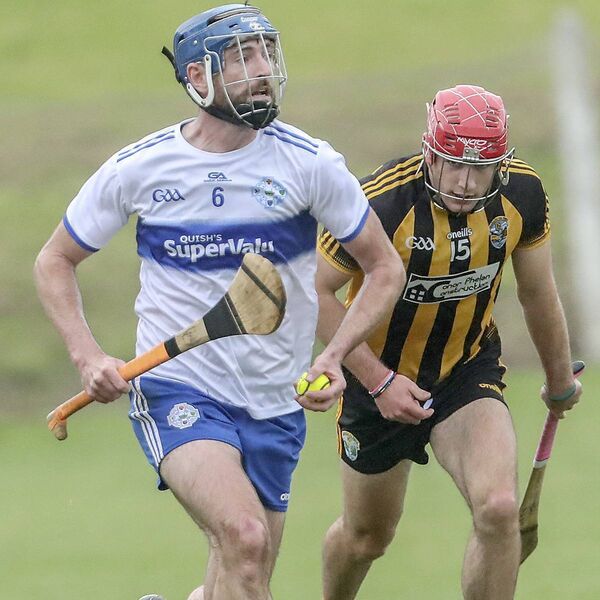 Tramore's Brendan Hogan gets ahead of Brickeys' Peter Cummins. 