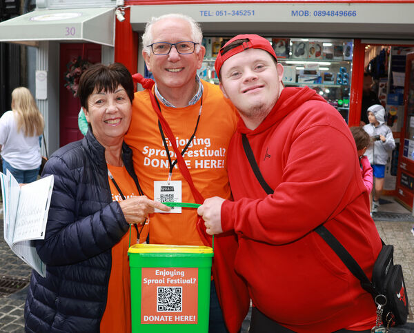  Frances and Joe Kelly and Josh Keating, at the Spraoi Festival. Photo: Joe Evans