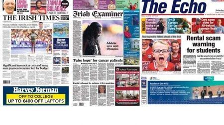 What the papers say: Saturday's front pages