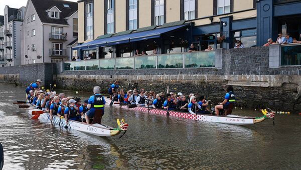 pictured at the launch of the Waterford Dragon Boat Club new boat "The Chantelle" which was kindly gifted to the club by the family of the late Dr. Chantelle Macnamara. Photo: Joe Evans