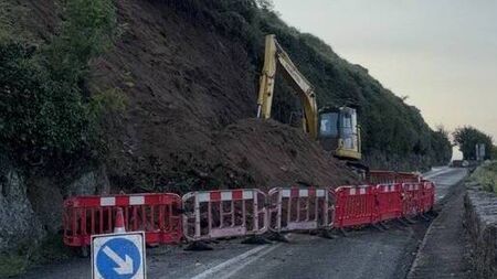 Local authority dealing with mudslide in Passage East