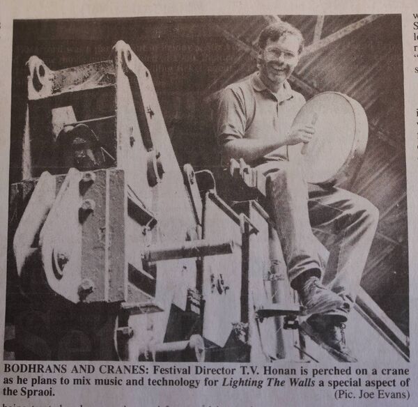 TV Honan pictured with a bodhrán as he planned a special project for Spraoi