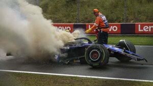 Williams driver Logan Sargeant jumps from burning car in Dutch GP final practice