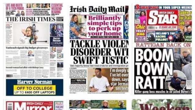 What the papers say: Saturday's front pages
