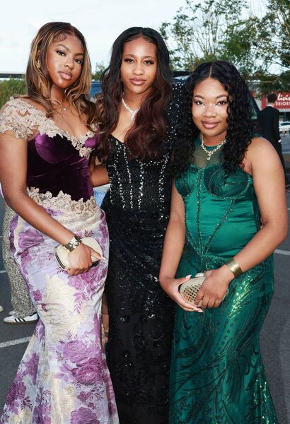 Arianna, Anita and Goodness, who attended Our Lady of Mercy Debs Ball. Photo: Joe Evans Arianna, Anita and Goodness, who attended Our Lady of Mercy Debs Ball. Photo: Joe Evans
