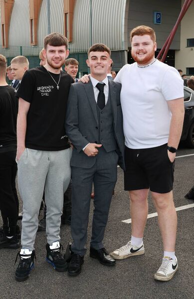 Cian Waddall, Charlie Organ and Jack Ryan, at the Abbey Community College Debs Ball. Photo: Joe Evans Cian Waddall, Charlie Organ and Jack Ryan, at the Abbey Community College Debs Ball. Photo: Joe Evans