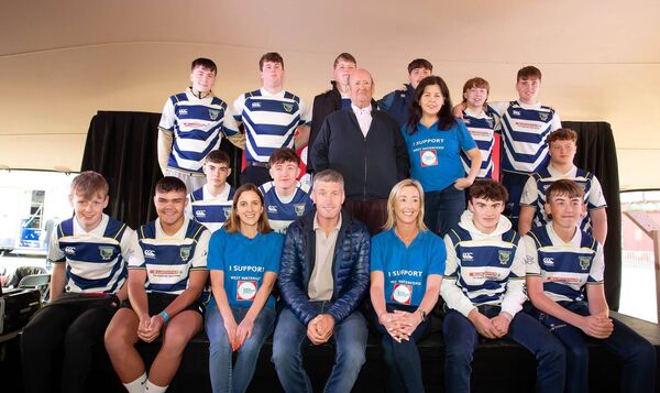 Dungarvan Rugby Club with Ronan O'Gara. Photo: Mary Browne