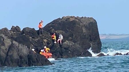 Tramore RNLI and Rescue 117 tend to casualty at well-known Waterford cove