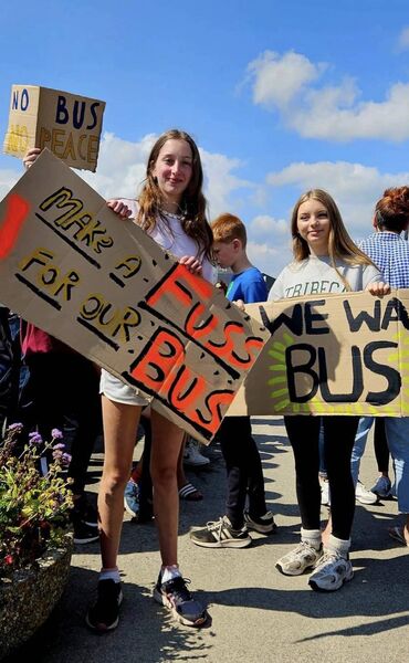 Ardmore bus protests. Ardmore bus protests.