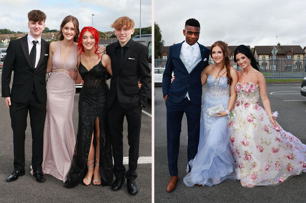 Sam Noonan, Eve Murphy, Rihnna Noonan and Lee Flynn, (left) and Sean Adeyemi, Emily Atkins and Ava O'Neillat (right)the Abbey Community College Debs Ball. Photo: Joe Evans Sam Noonan, Eve Murphy, Rihnna Noonan and Lee Flynn, (left) and Sean Adeyemi, Emily Atkins and Ava O'Neillat (right)the Abbey Community College Debs Ball. Photo: Joe Evans