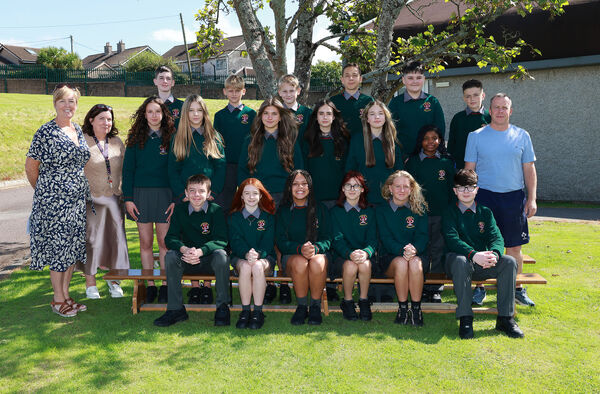  1S First Year Class at St. Paul's Community College with tutor, Mr. Dunne, and Year Head, Ms Hennessy. 