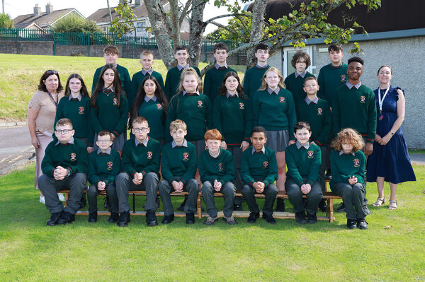  1L First Year Class at St. Paul's Community College with tutor, Ms Moynihan, and Year Head Ms Hennessy.