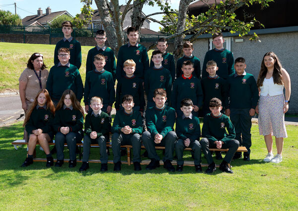  1T First Year Class at St. Paul's Community College with tutor, Ms Fanning, and Year Head Ms Hennessy.