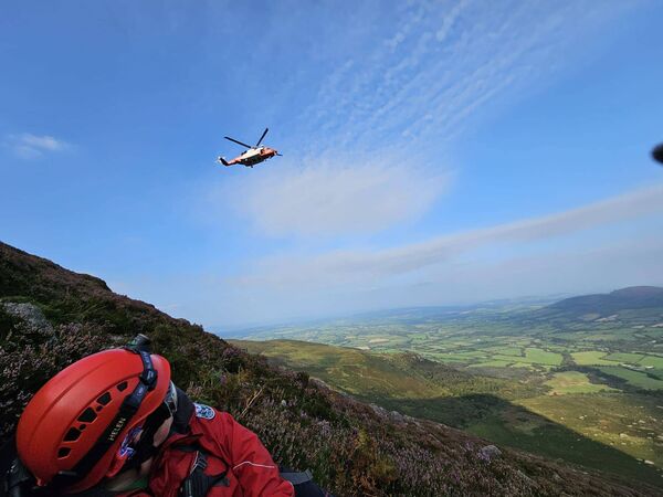 The Rescue 117 helicopter was tasked to the scene near Coumshingaun Lough. Pic: South Eastern Mountain Rescue Association The Rescue 117 helicopter was tasked to the scene near Coumshingaun Lough. Pic: South Eastern Mountain Rescue Association