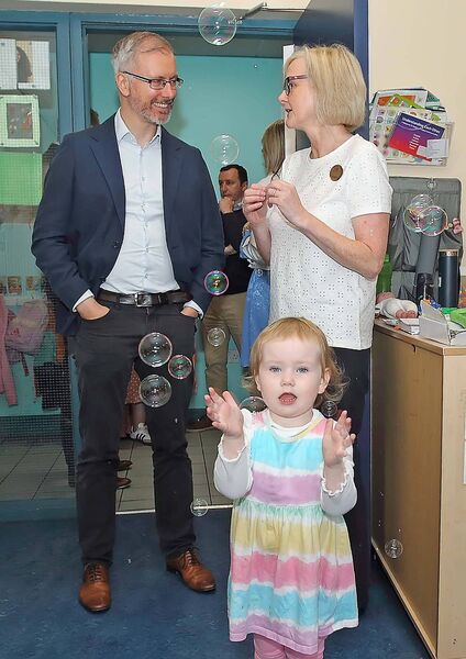 Meeting the minister at Waterford Childcare Centre. Photo: Noel Browne