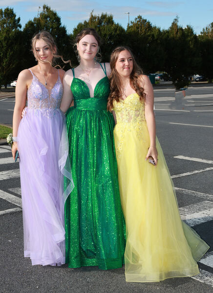  Holly Hutchionson, Caoifhinn Deering and Ellen Murphy, who attended the St Angela's Debs Ball. Photo: Joe Evans
