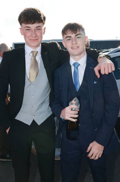 Kyle Flynn and Joel Hoban Maguire, who attended the St Angela's Debs Ball. Photo: Joe Evans