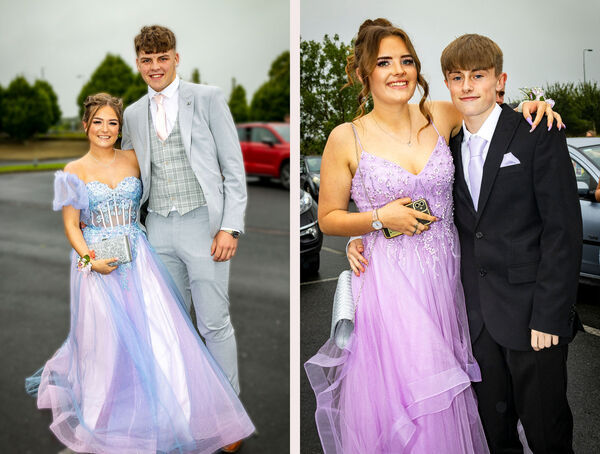  Sophie O'Shea and Jack Barrett (left) and Kira Murphy and Alex Mitchell (right), who attended the Presentation Debs Ball.