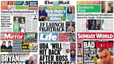 What the papers say: Sunday's front pages What the papers say: Sunday's front pages