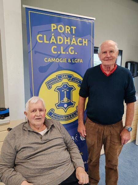 Dave 'Dob' Long and Frankie 'Horse' Whelan paid a visit to Portlaw GAA club. The two are legends of the club and of Waterford senior hurling.