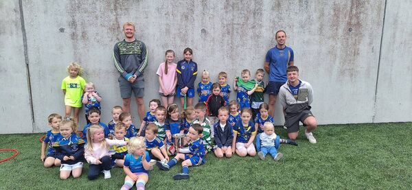 The Well Kids enjoyed a visit from intermediate hurlers, Darren Rockett, DJ Foran and Cormac Rooney The Well Kids enjoyed a visit from intermediate hurlers, Darren Rockett, DJ Foran and Cormac Rooney