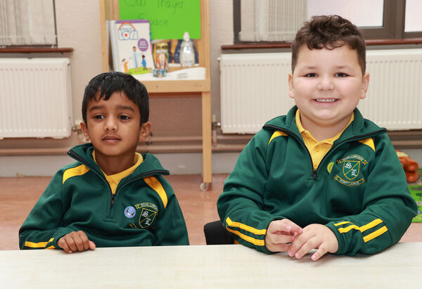 Matthew and Erlind, who started school at Scoil Lorcain. Matthew and Erlind, who started school at Scoil Lorcain.