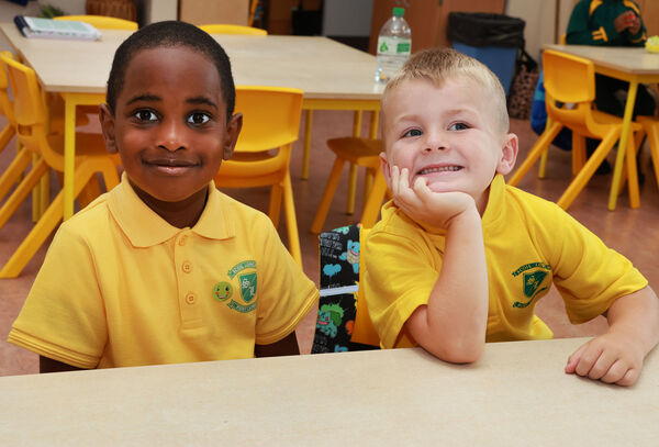 Akim and Jake, who started school at Scoil Lorcain. Akim and Jake, who started school at Scoil Lorcain.