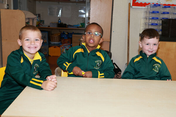 Noah, Maiwaan and Jack, who started school at Scoil Lorcain. Noah, Maiwaan and Jack, who started school at Scoil Lorcain.