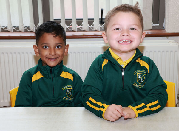Kane and James, who started school at Scoil Lorcain. Kane and James, who started school at Scoil Lorcain.