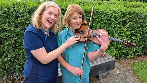 Irish Doctors Orchestra members Dr Niamh O'Regan and Dr Carmel Whitford.