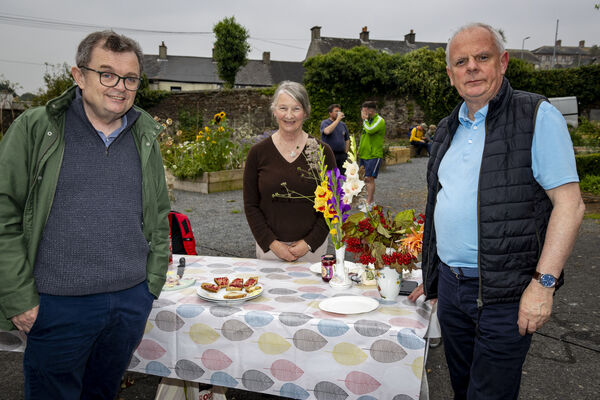  Cllr Seamus Ryan, Maolíosa NíChleirigh, Wyse Green Growers and Cllr Donal Barry, at a Taste of Culture at Wyse Park as part of the Waterford Harvest Festival. Photo: Joe Evans
