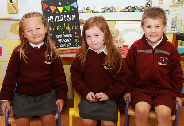  Maya, Tria and Forrest, who started school at Butlerstown NS. 