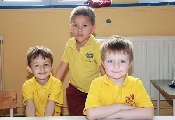  Denis, Anthony and Theo, who started school at St. Declans. Photo: Joe Evans